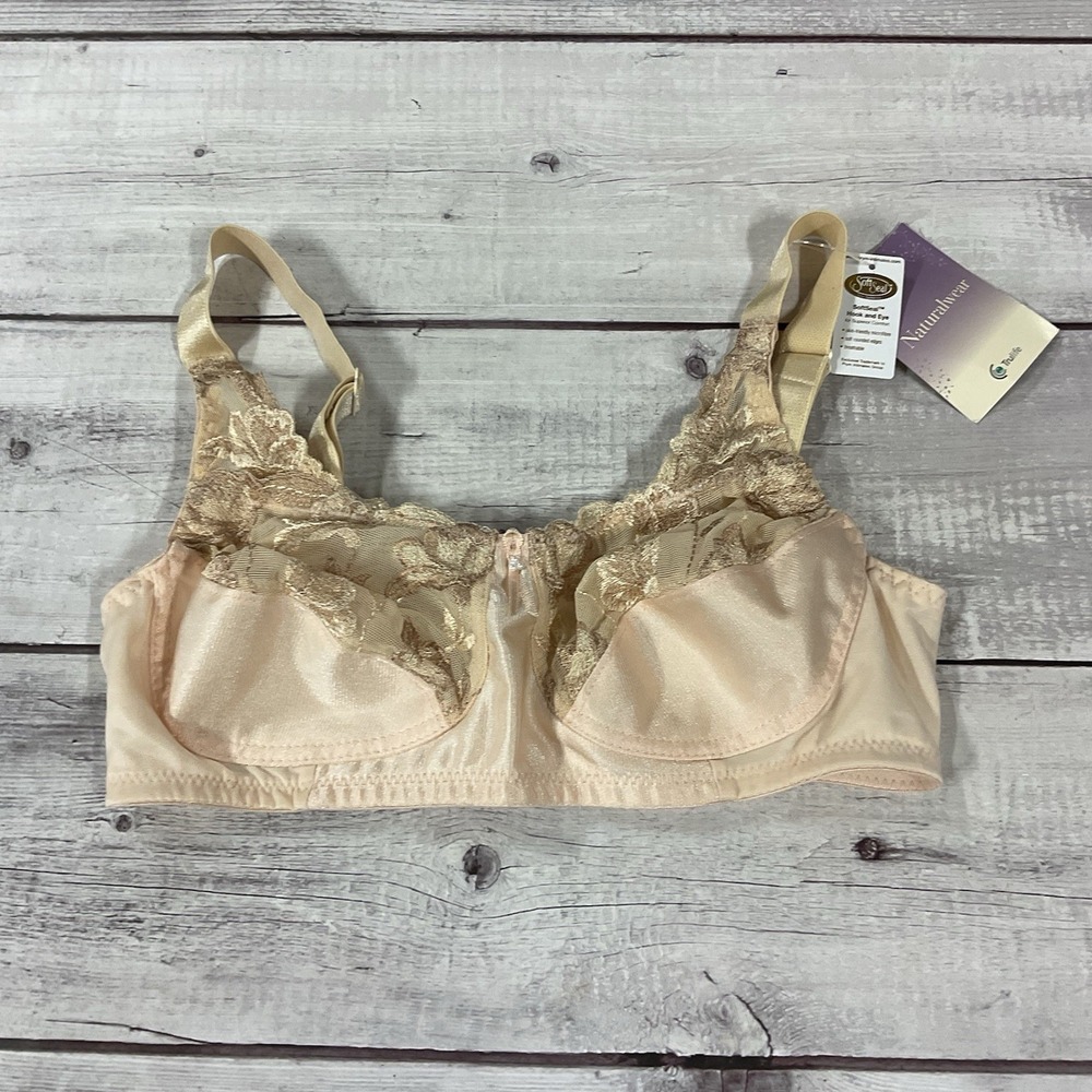 Trulife Naturalwear Mastectomy Bra Womens 36A Nude Beige Wireless 4001